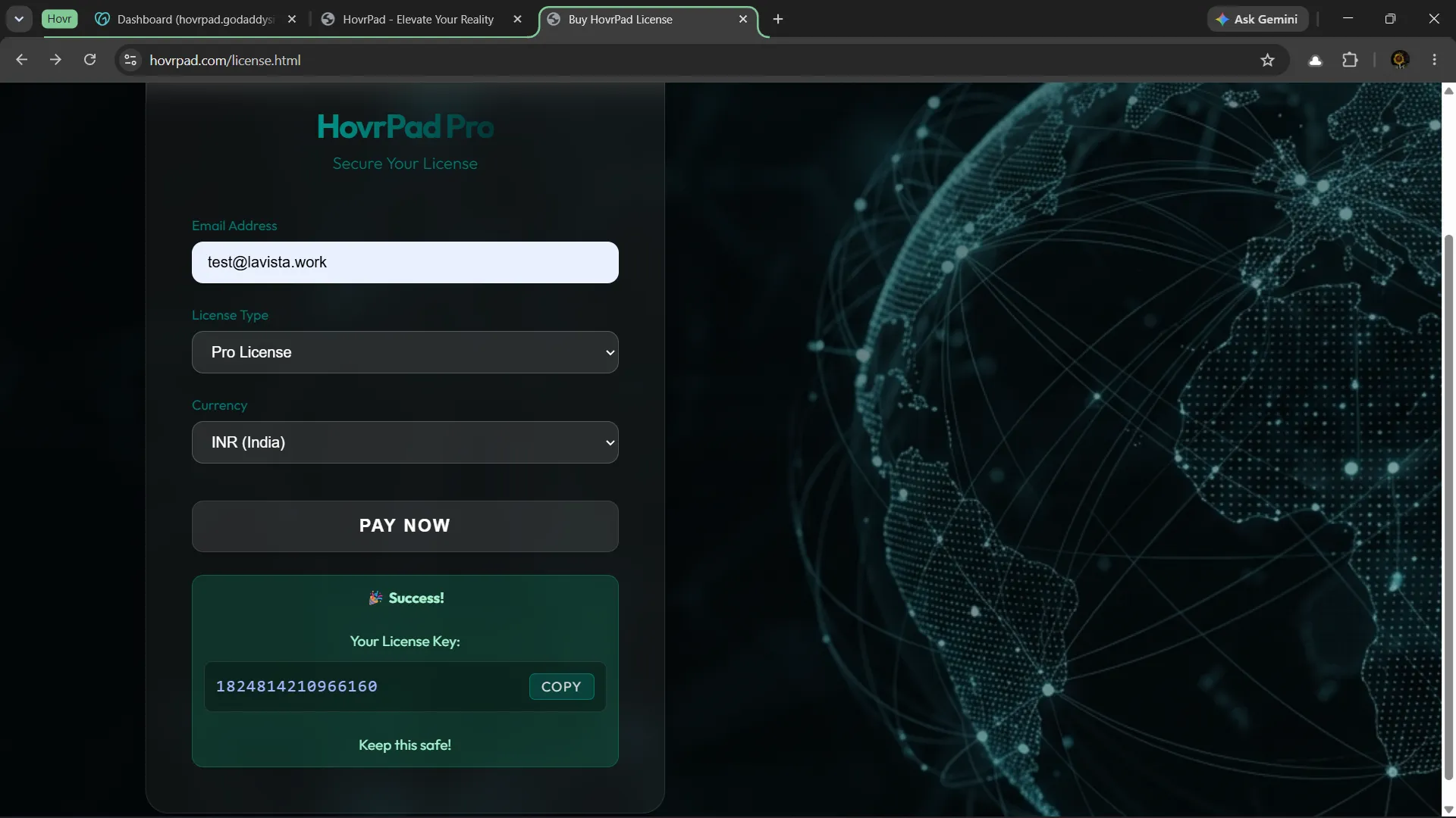 Payment Success Screen