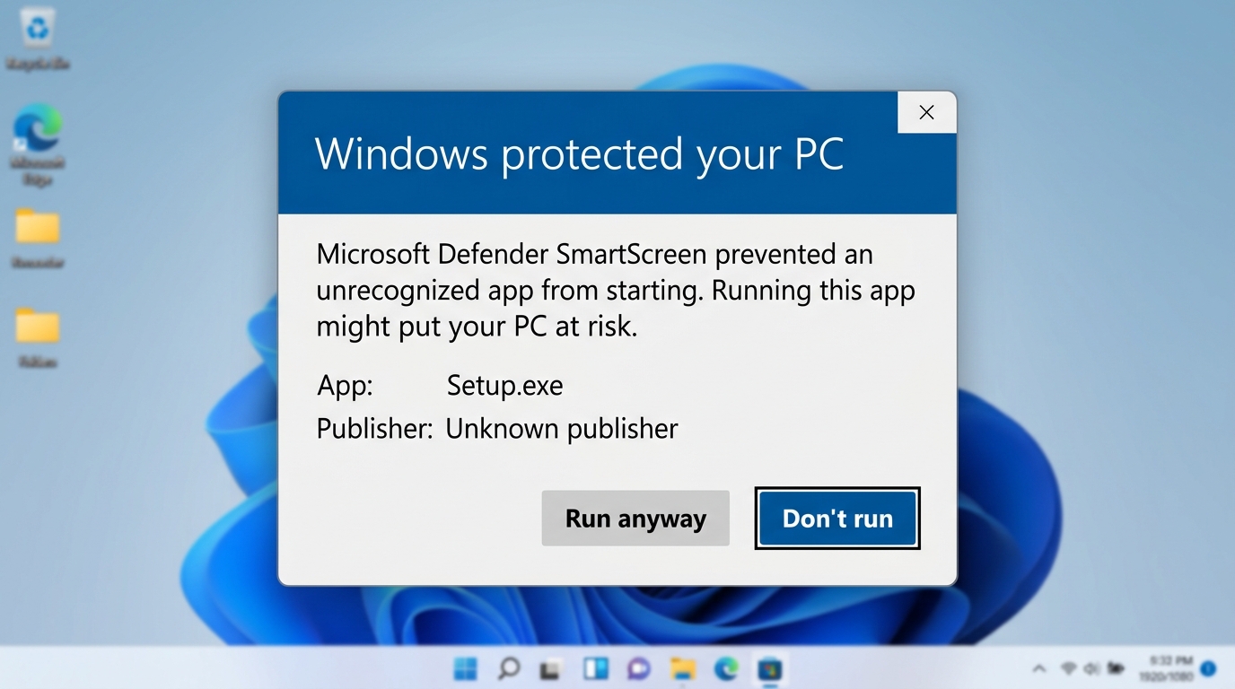Windows SmartScreen Warning